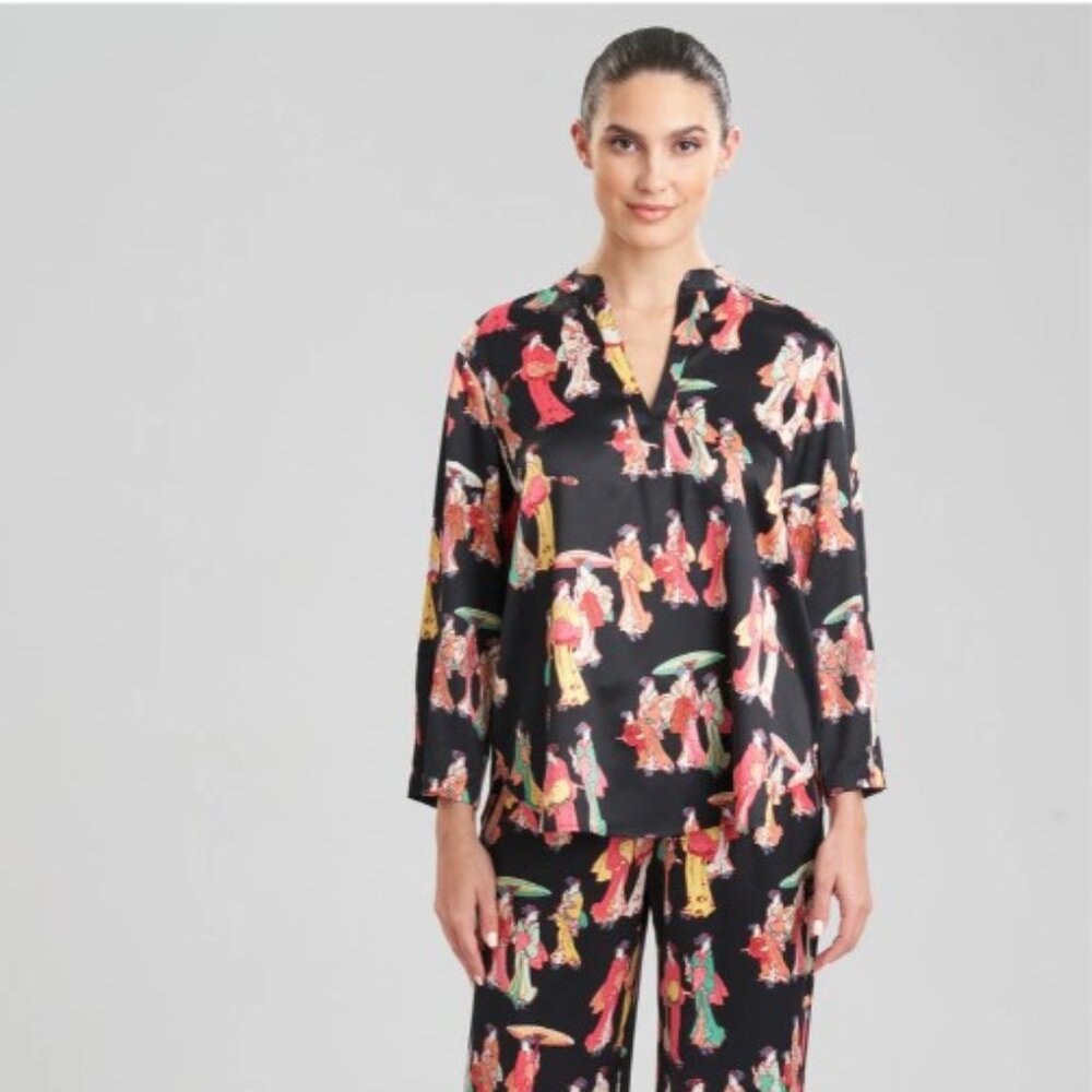 Natori Luxury Satin PJs Geisha Pajama Set NWT satin sleepwear lounging size M